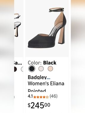 Badgley Mischka Black Eliana Pointed-Toe Pump with Glitter Platform